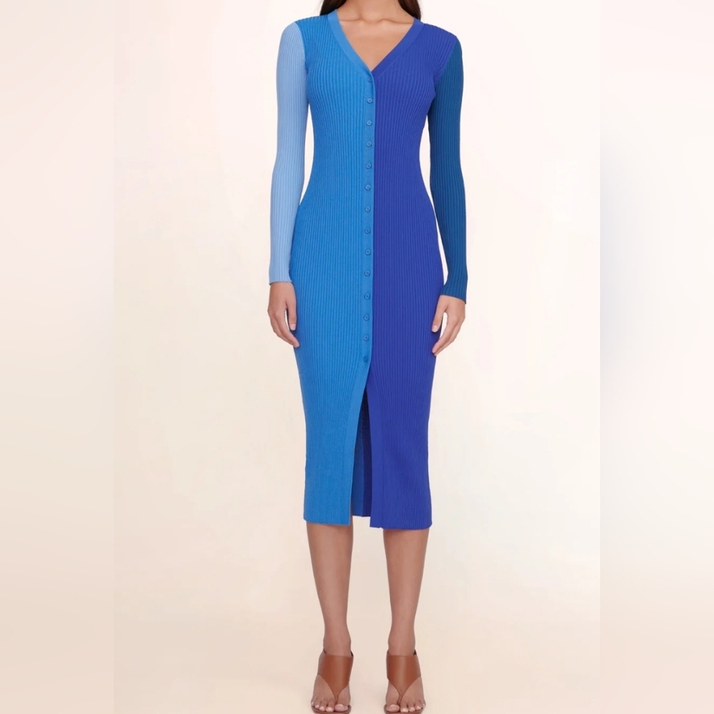 Staud SHOKO SWEATER COBALT MULTI